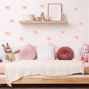 Peach Watercolor Butterflies Wall Decals